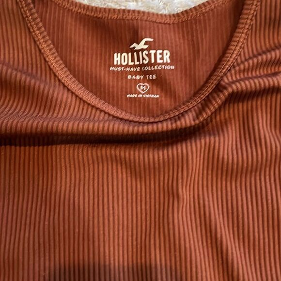 Hollister rust side ruched baby tee.  Size M. - Picture 2 of 6